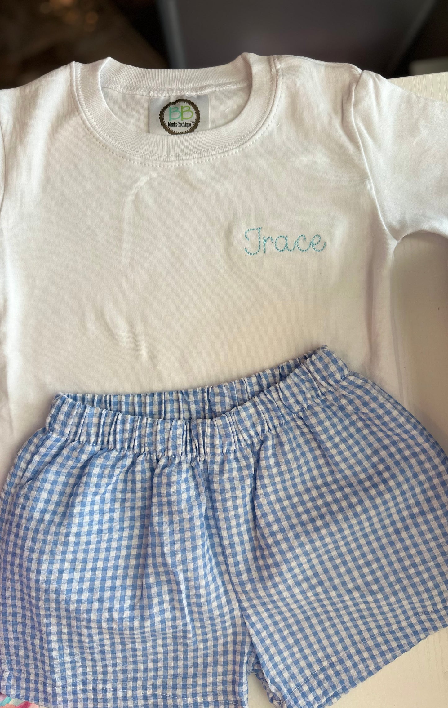 Name Tee + Seersucker Short Set