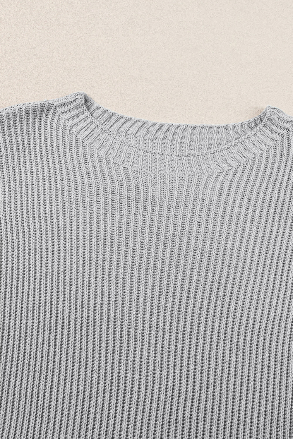 Rose Red Side Slit Short Sleeve Oversized Sweater