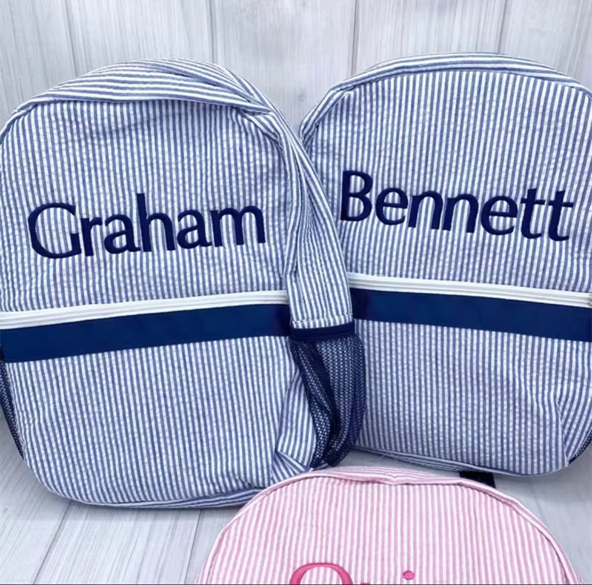 Seersucker Toddler Backpack