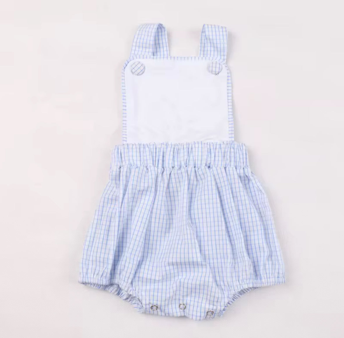 Plaid Sun Suit Bubble- FREE EMBROIDERY