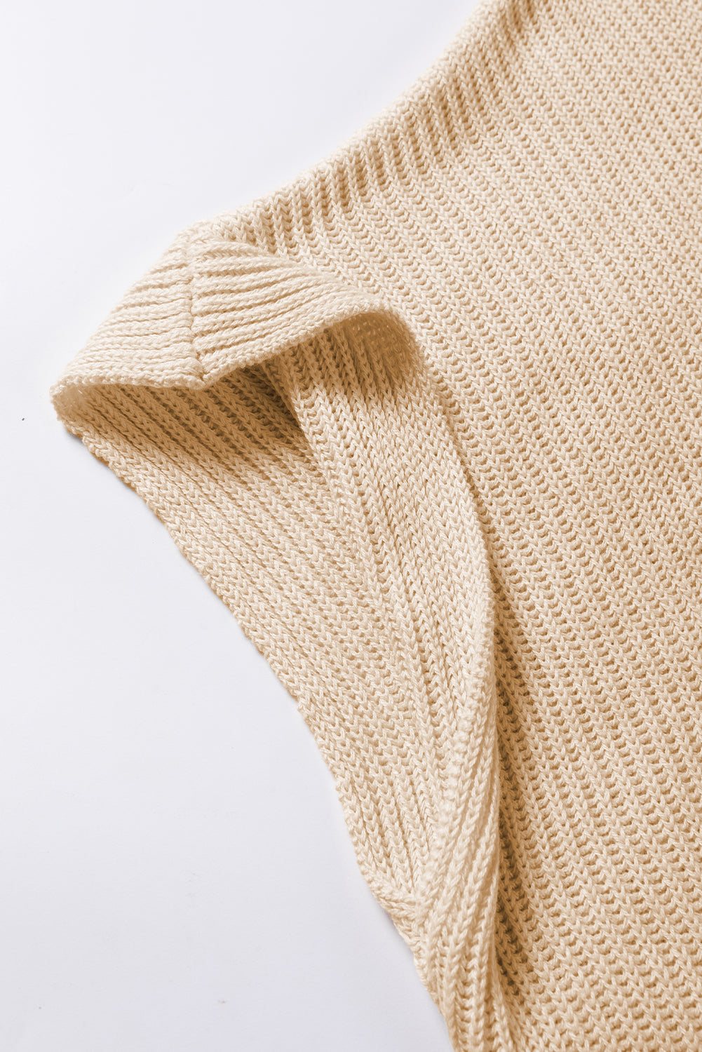 Rose Red Side Slit Short Sleeve Oversized Sweater