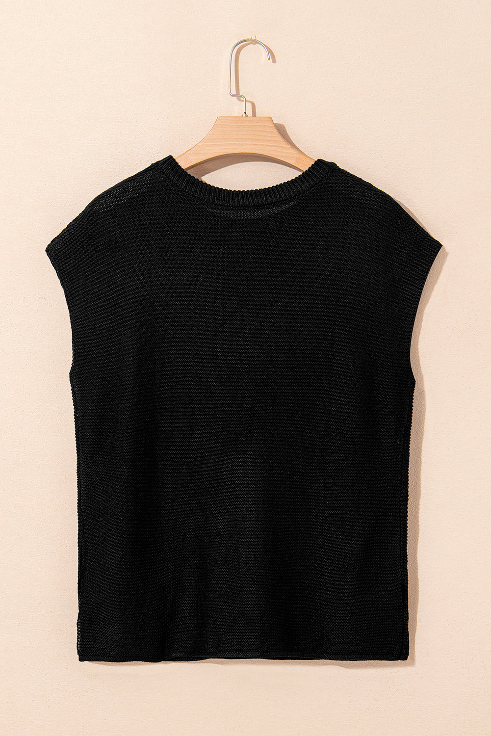 Jet Stream Solid Color Side Slits Sweater Tee