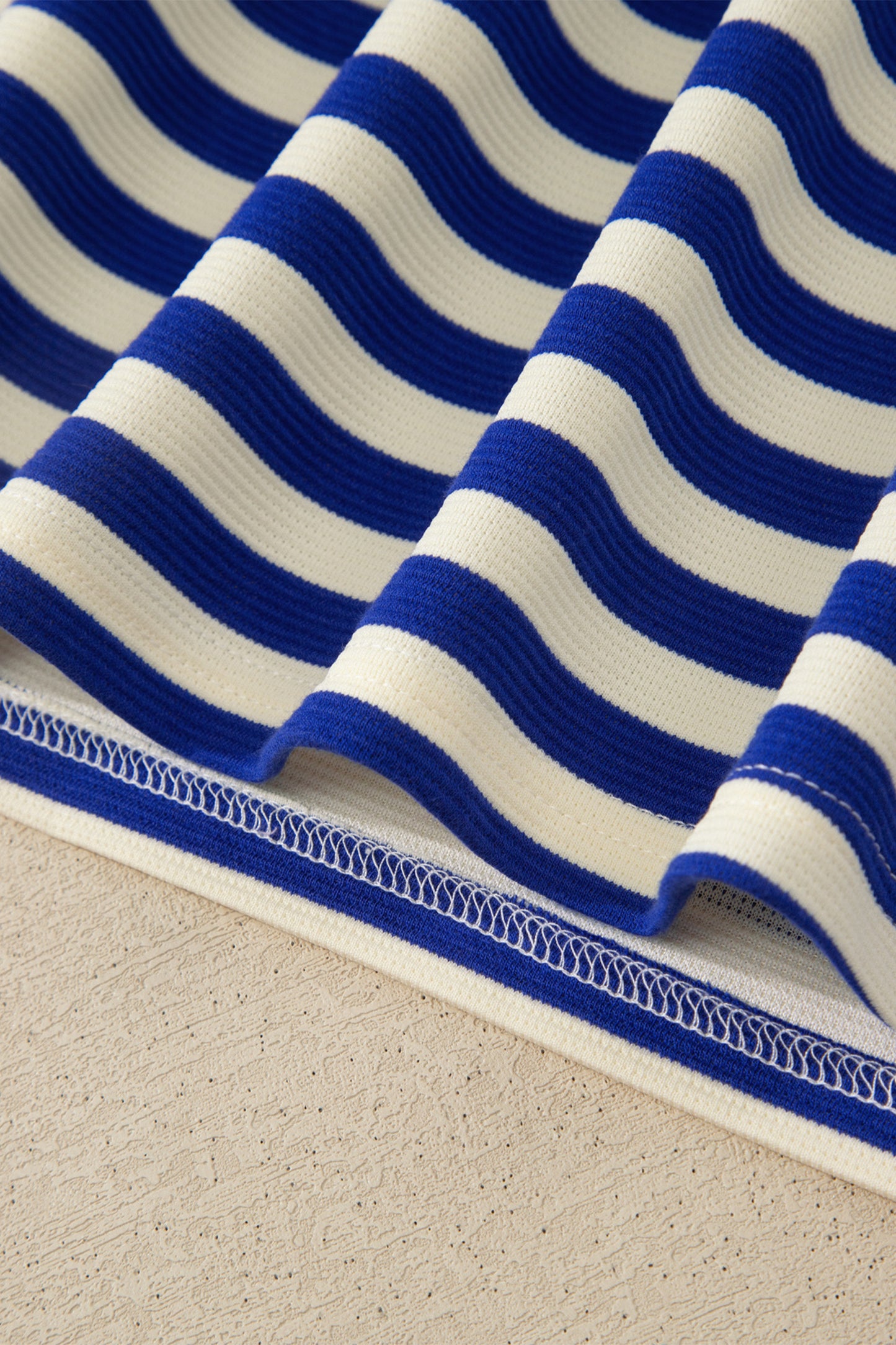 Dark Blue Striped Shift Dress Colorblock V Neck Short Sleeve Casual Summer