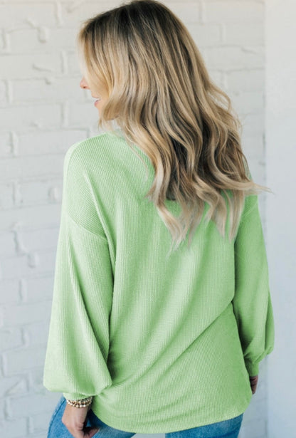 Moonlight Jade Ribbed Sweater