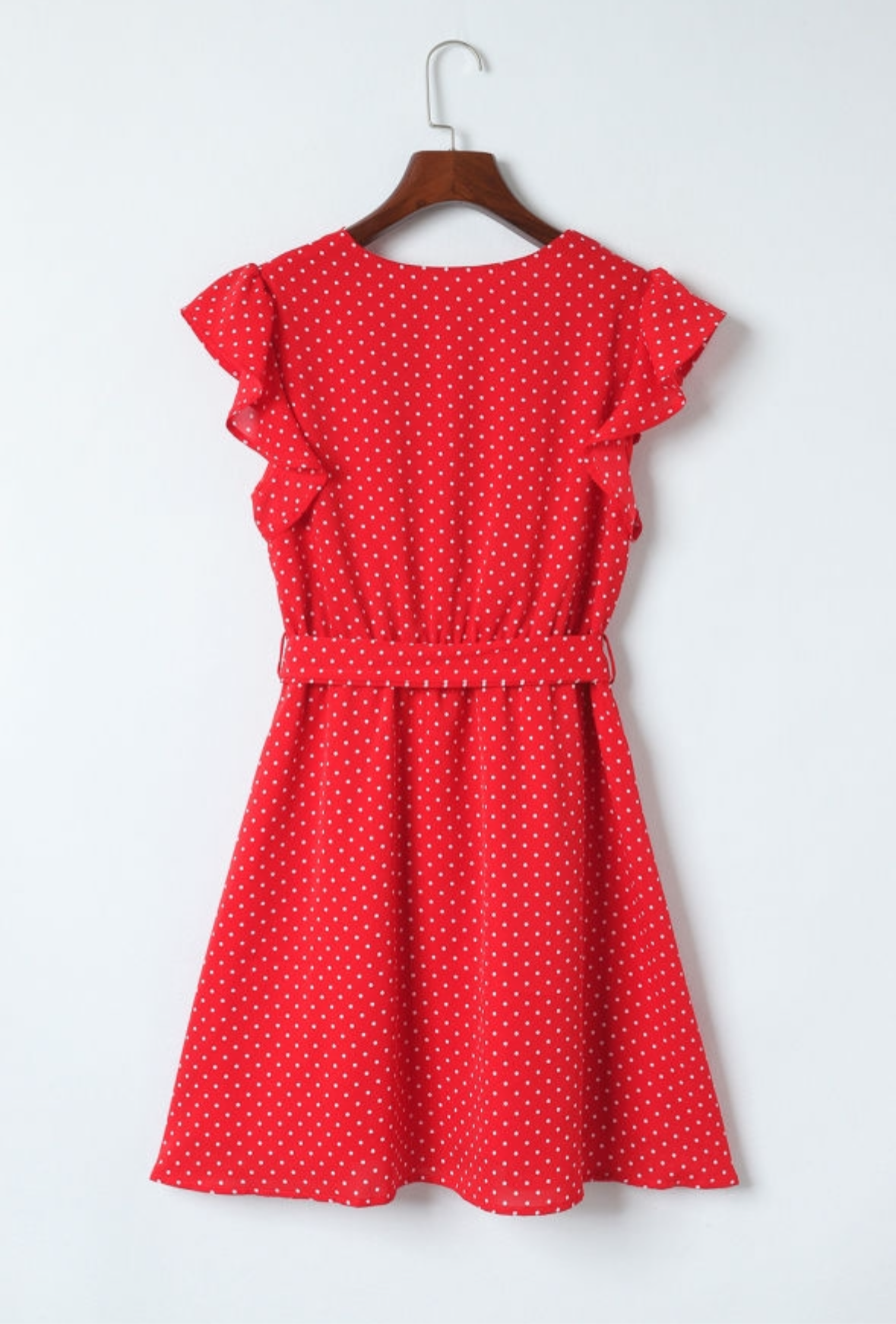 V Neck Polka Dot Dress