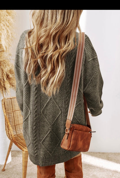 Cable Knit Sweater Dress