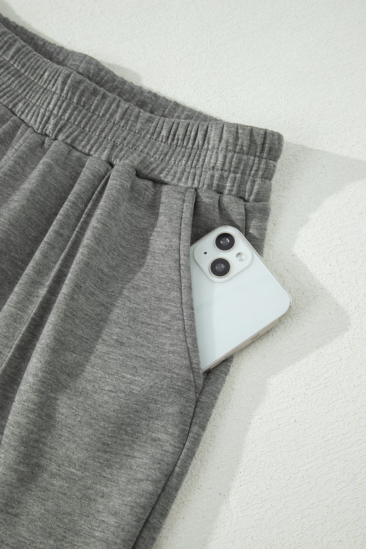 Gray Half Zip Polo Tee Casual Pant Set