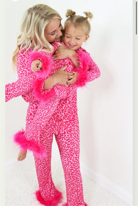 Mommy & Me Matching Leopard Pajama Sets- Adult