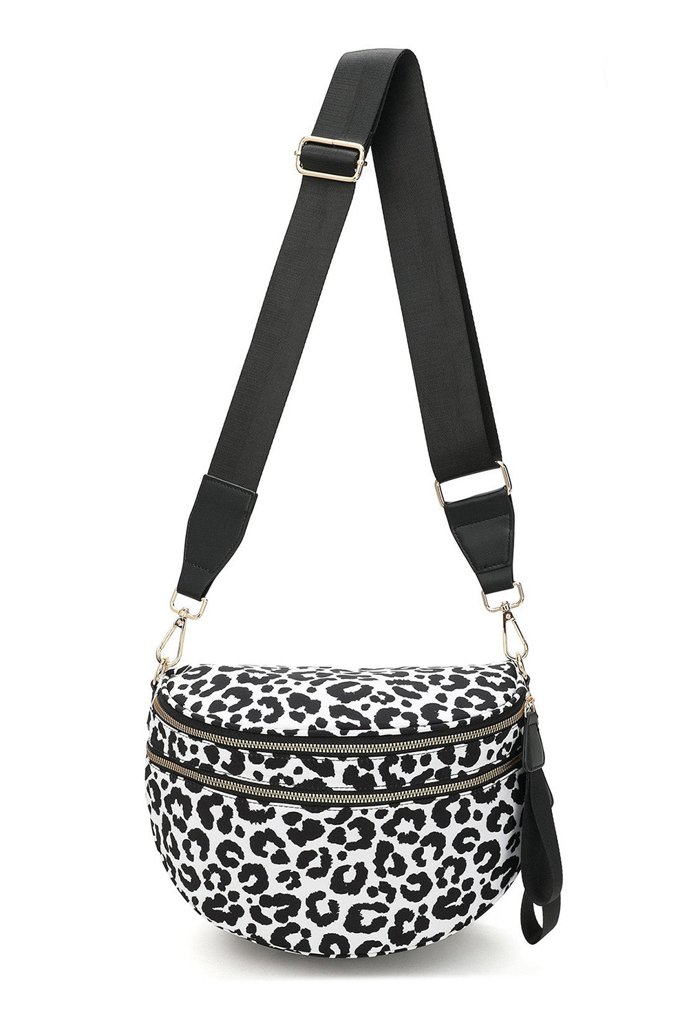 Pink Checkered Print Wide Strap Large Crossbody Bag