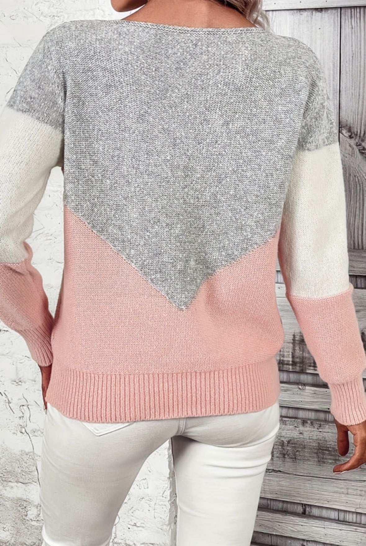 Colorblock Hollow Knit Sweater