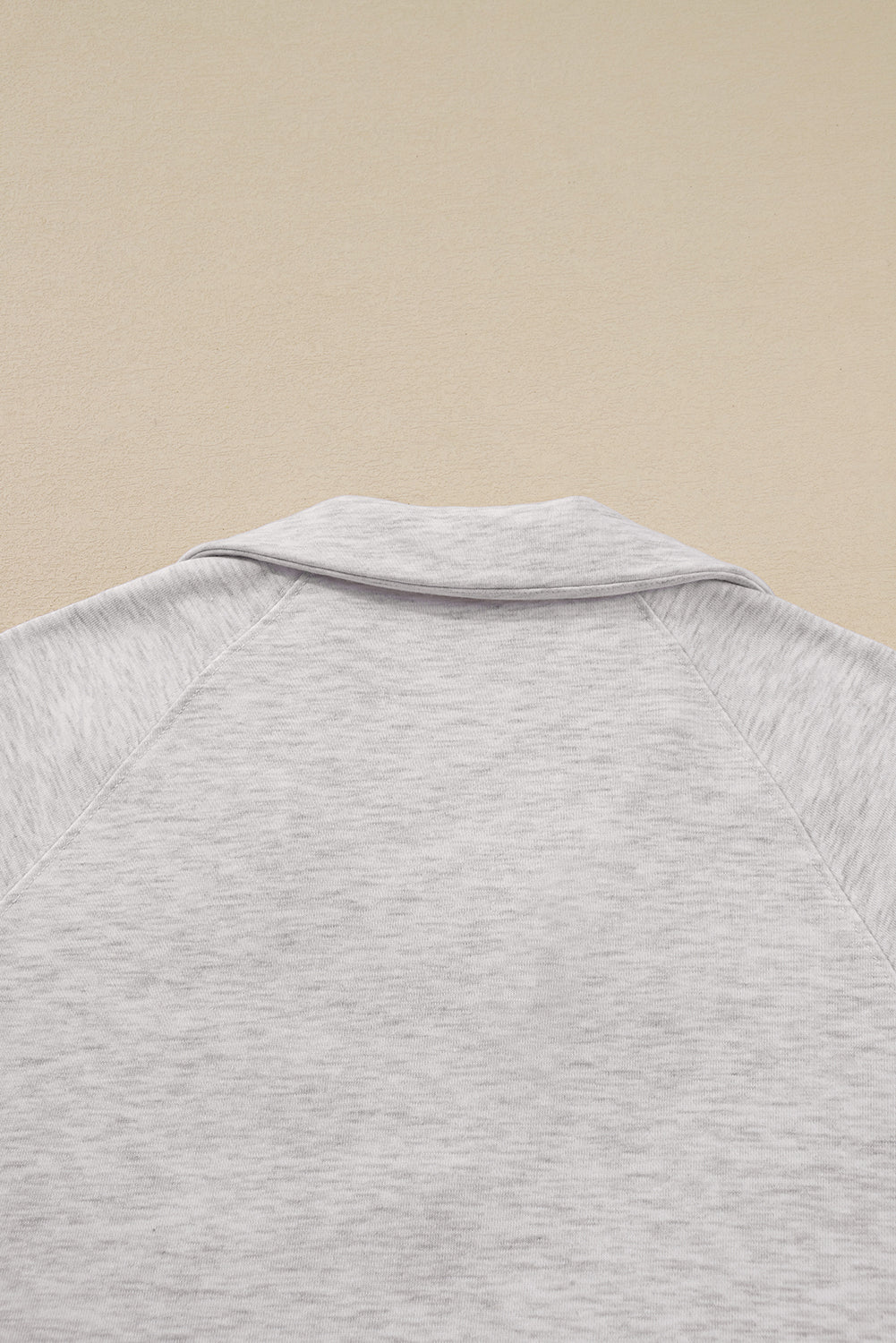 Light Grey Polo Collar V Neck Pullover and Drawstring Sweatpants Set