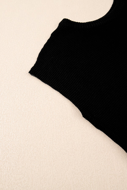 Jet Stream Solid Color Side Slits Sweater Tee