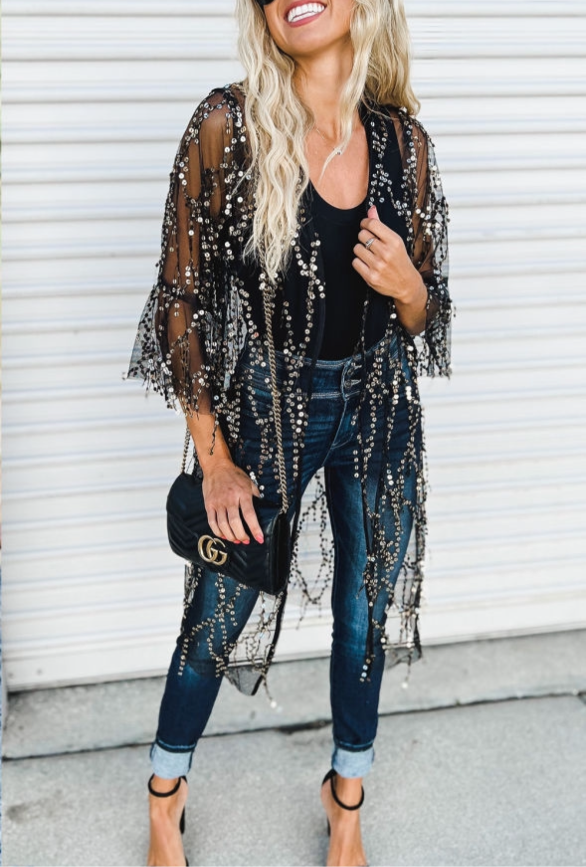 Sheer Sequin Cover Up