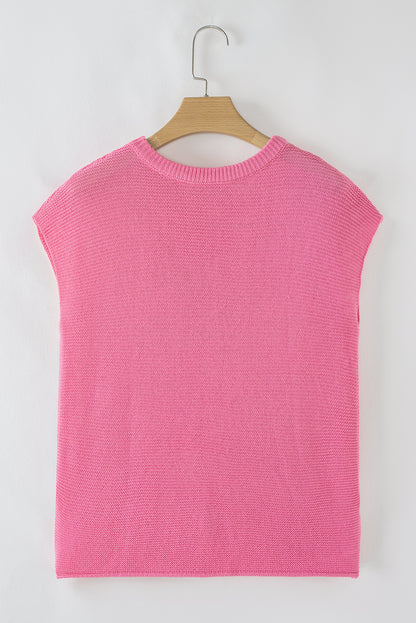 Jet Stream Solid Color Side Slits Sweater Tee