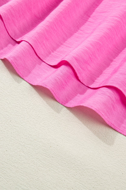 Bonbon Solid Color Ruffle Trim High Waist Sleeveless Maxi Dress