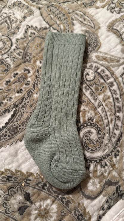 Knee High Ribbed Cotton Socks