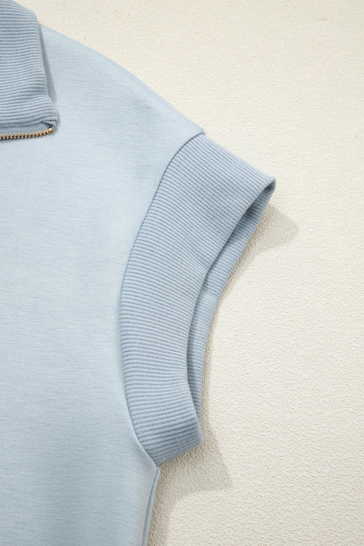 Gray Half Zip Polo Tee Casual Pant Set