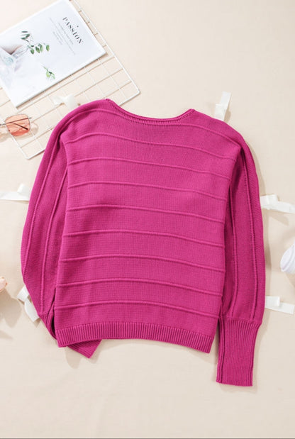 Rollneck Bow Cut Out Sweater