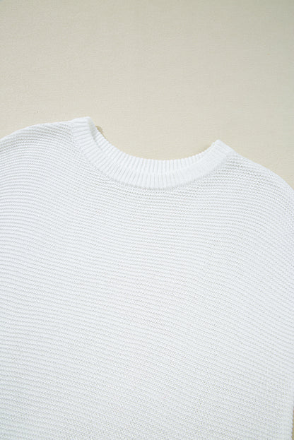 Jet Stream Solid Color Side Slits Sweater Tee