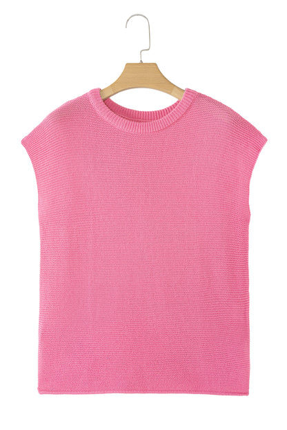 Jet Stream Solid Color Side Slits Sweater Tee