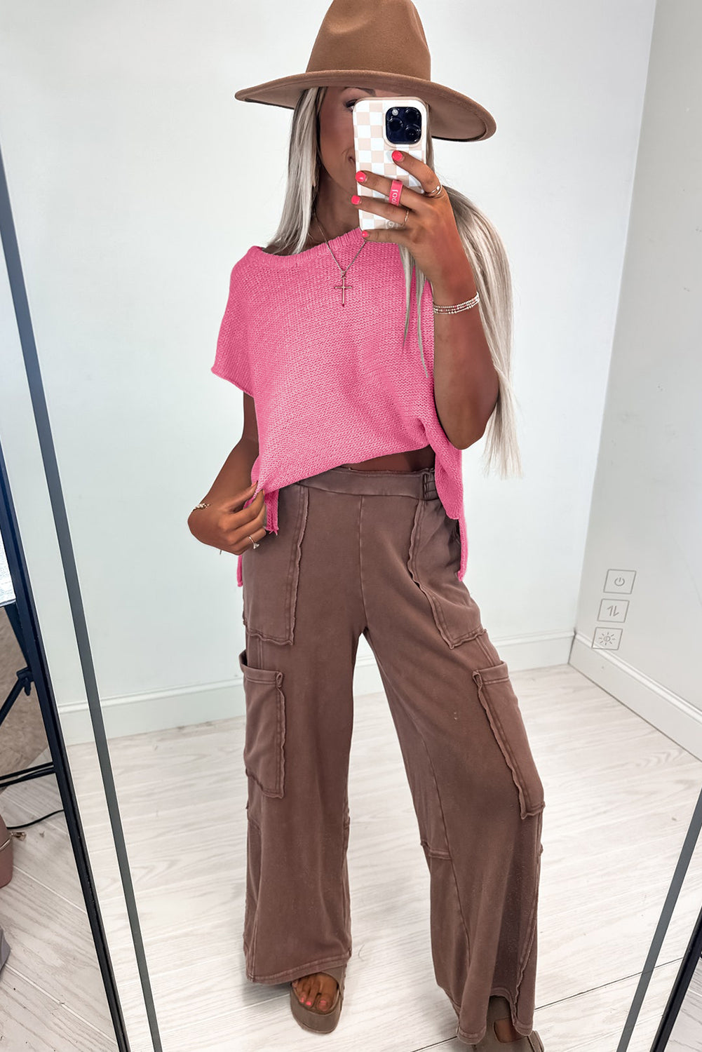 Jet Stream Solid Color Side Slits Sweater Tee