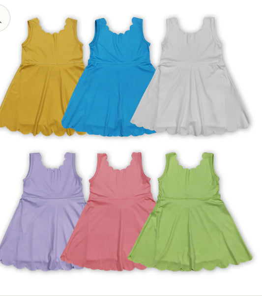Children’s Scallop Trim Yoga Dress