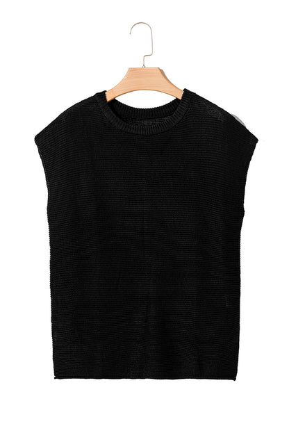 Jet Stream Solid Color Side Slits Sweater Tee