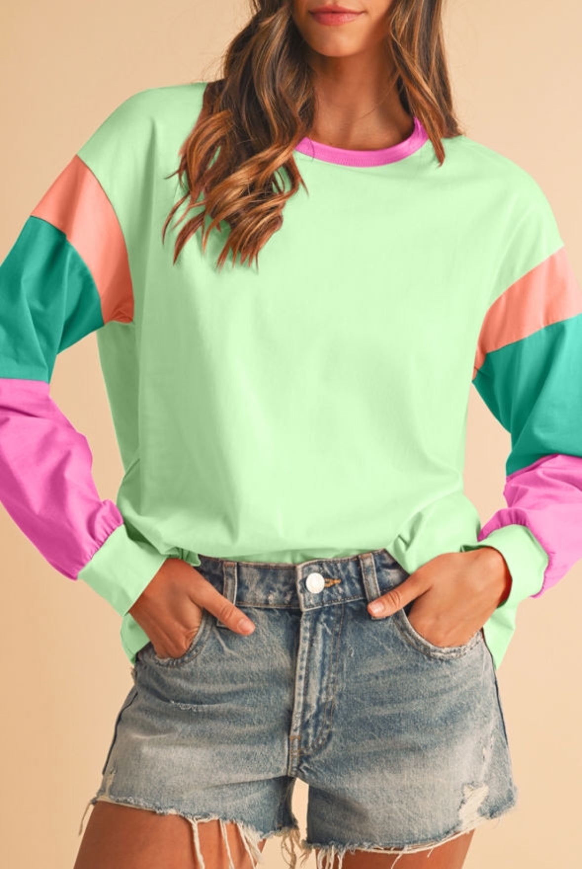 Colorblock Long Sleeve Shirt