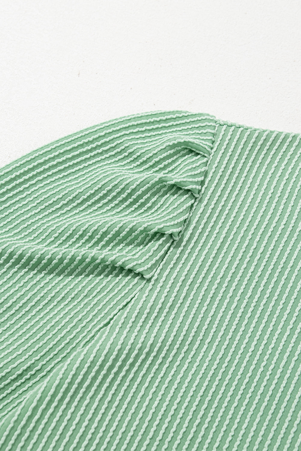Parchment Corded Crew Neck Puff Sleeve Mini Dress