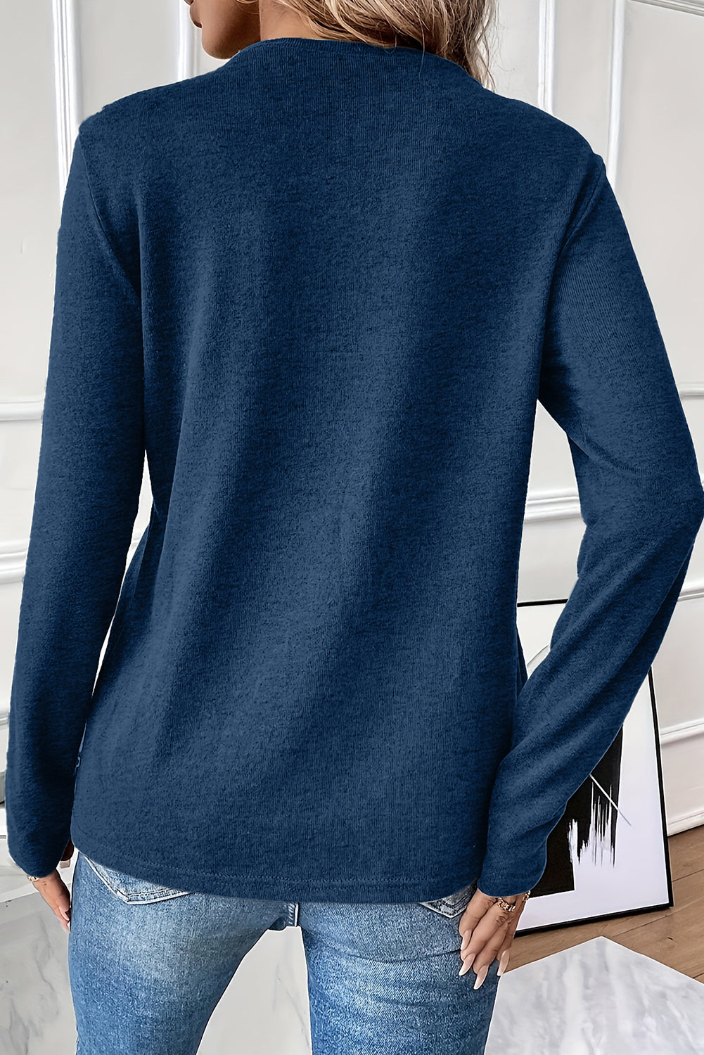 Navy Crew Neck Top