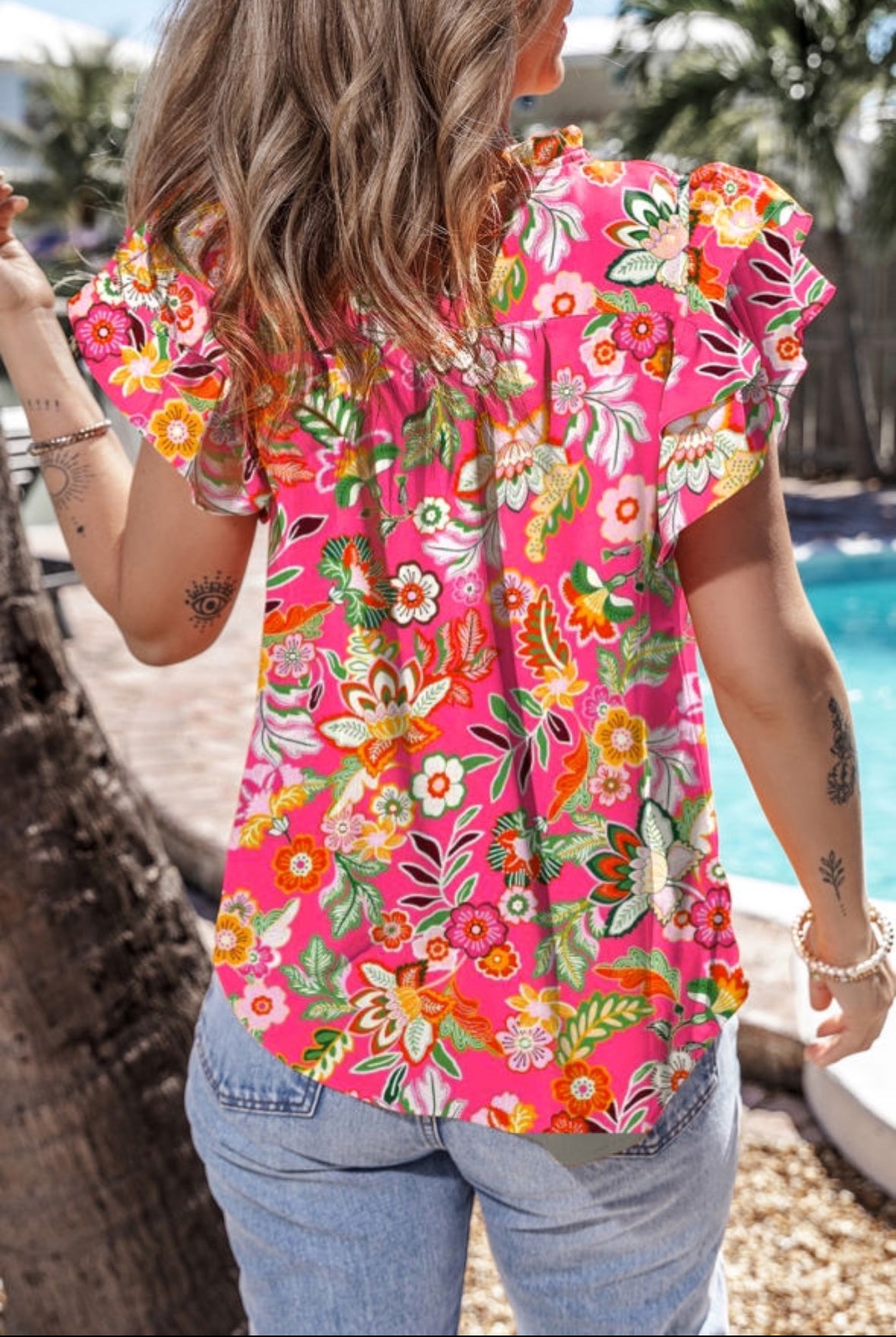 Boho Floral Shirred Blouse Collection