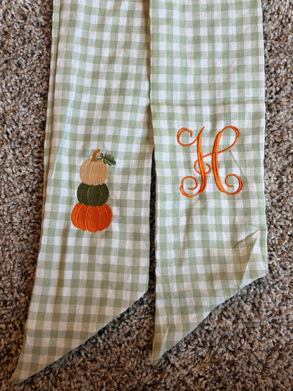 Custom Embroidered Wreath Sash