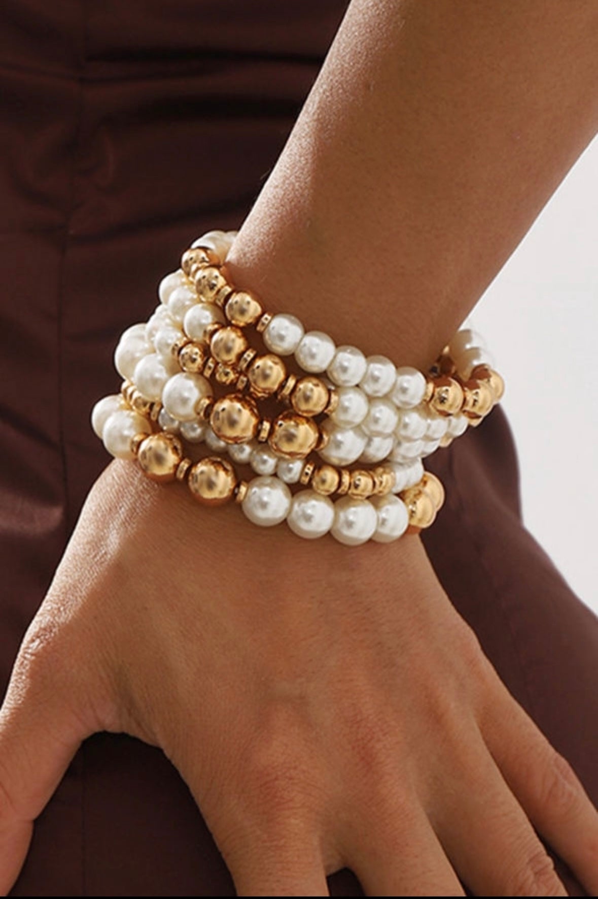 Pearl Bead Bracelet Set