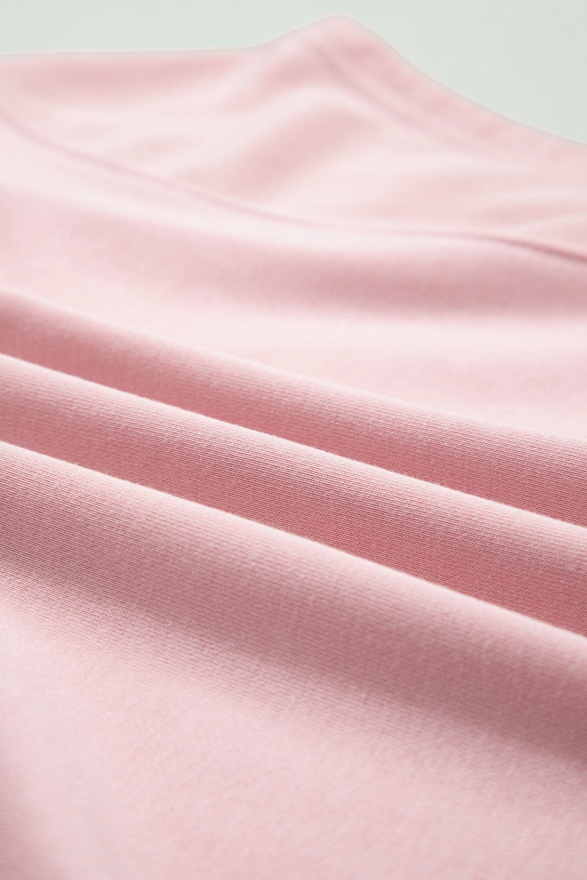Light Pink Solid Color Loose Tee Drawstring Wide Leg Pants 2pcs Outfit