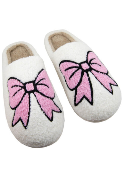 Coquette Bow Printed Slippers