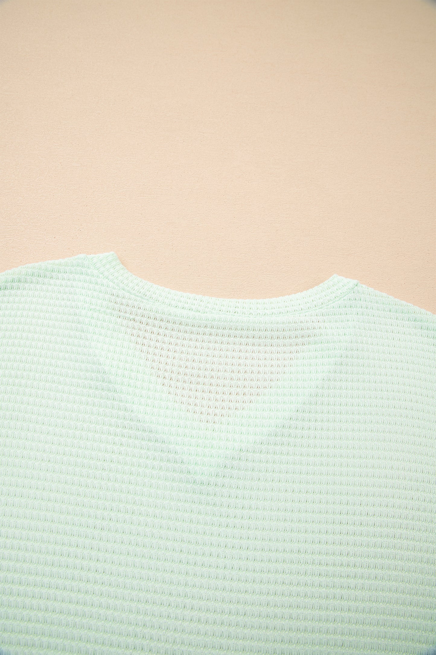 Strawberry Pink Waffle V Neck Short Sleeve Knit Top