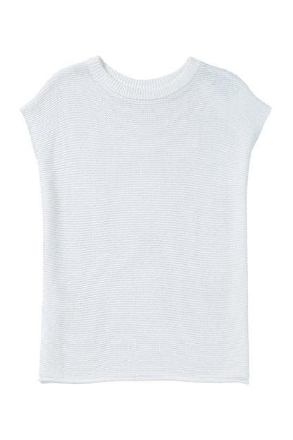 Jet Stream Solid Color Side Slits Sweater Tee