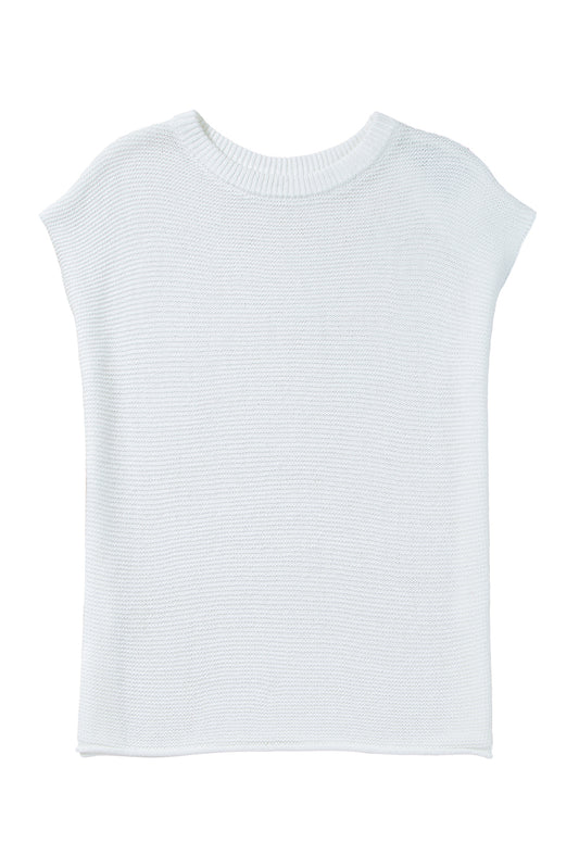 Jet Stream Solid Color Side Slits Sweater Tee