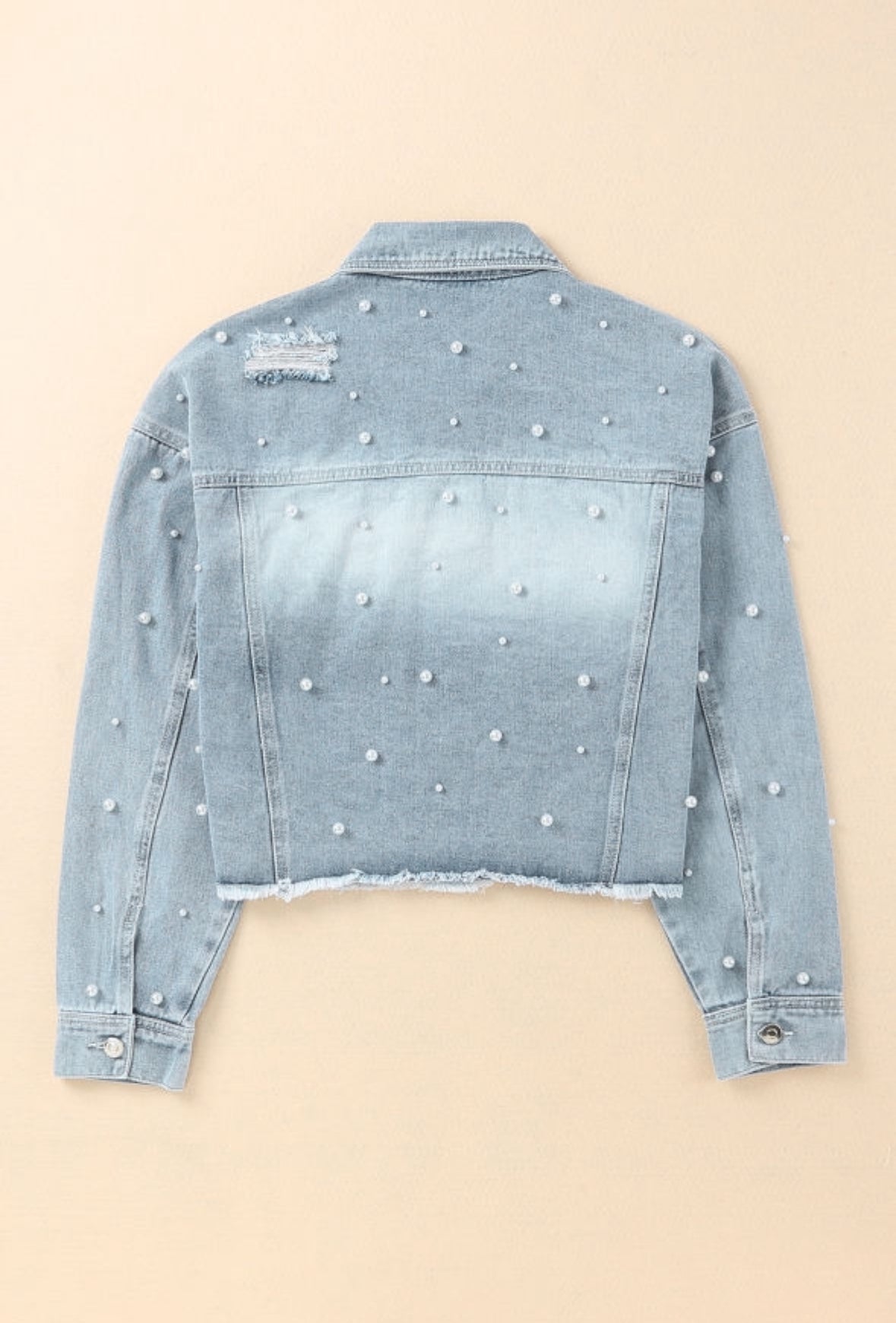 Pearl Cropped Denim Jacket