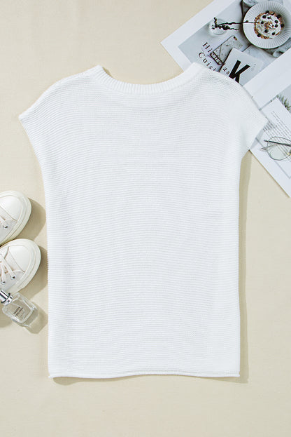 Jet Stream Solid Color Side Slits Sweater Tee