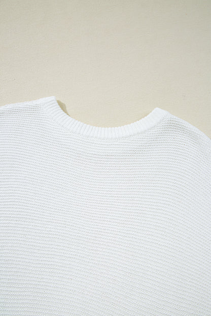 Jet Stream Solid Color Side Slits Sweater Tee