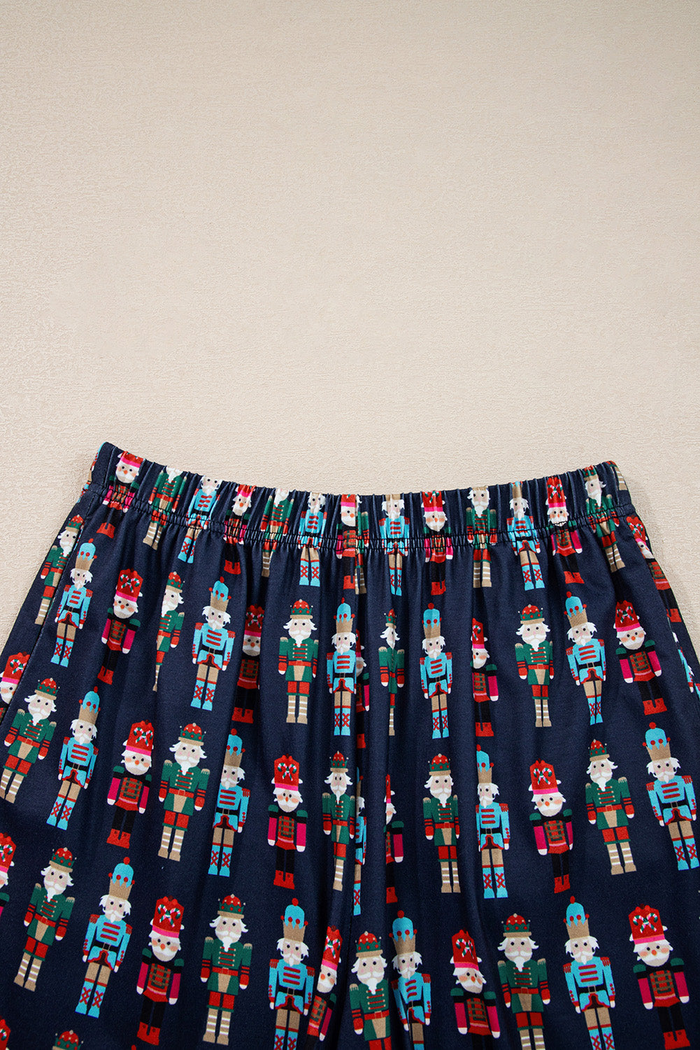 Pink Mama Claus Plaid Letter Tee Nutcracker Shorts 2pcs Lounge Set