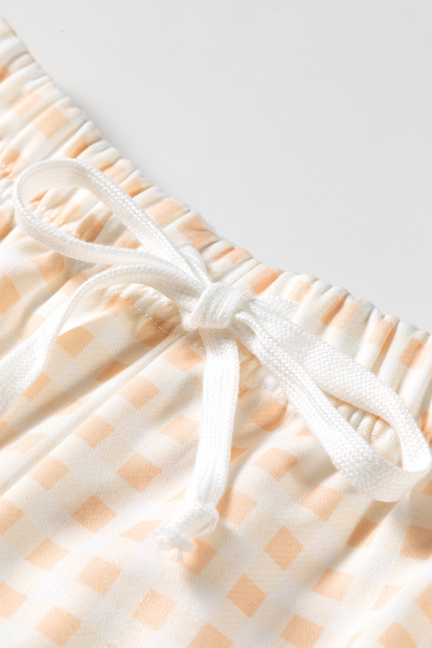 Sky Blue Plaid Baggy Pullover Drawstring Casual Shorts 2pcs Outfit