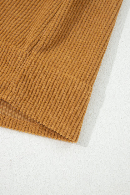 Beige Corduroy Exposed Seam Sleeveless Mini Dress
