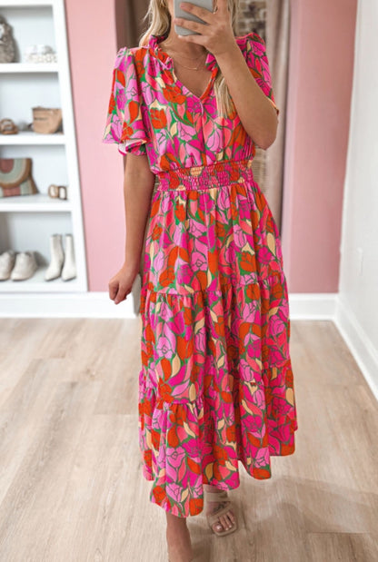 Smocked Waist Tiered Maxi Dress