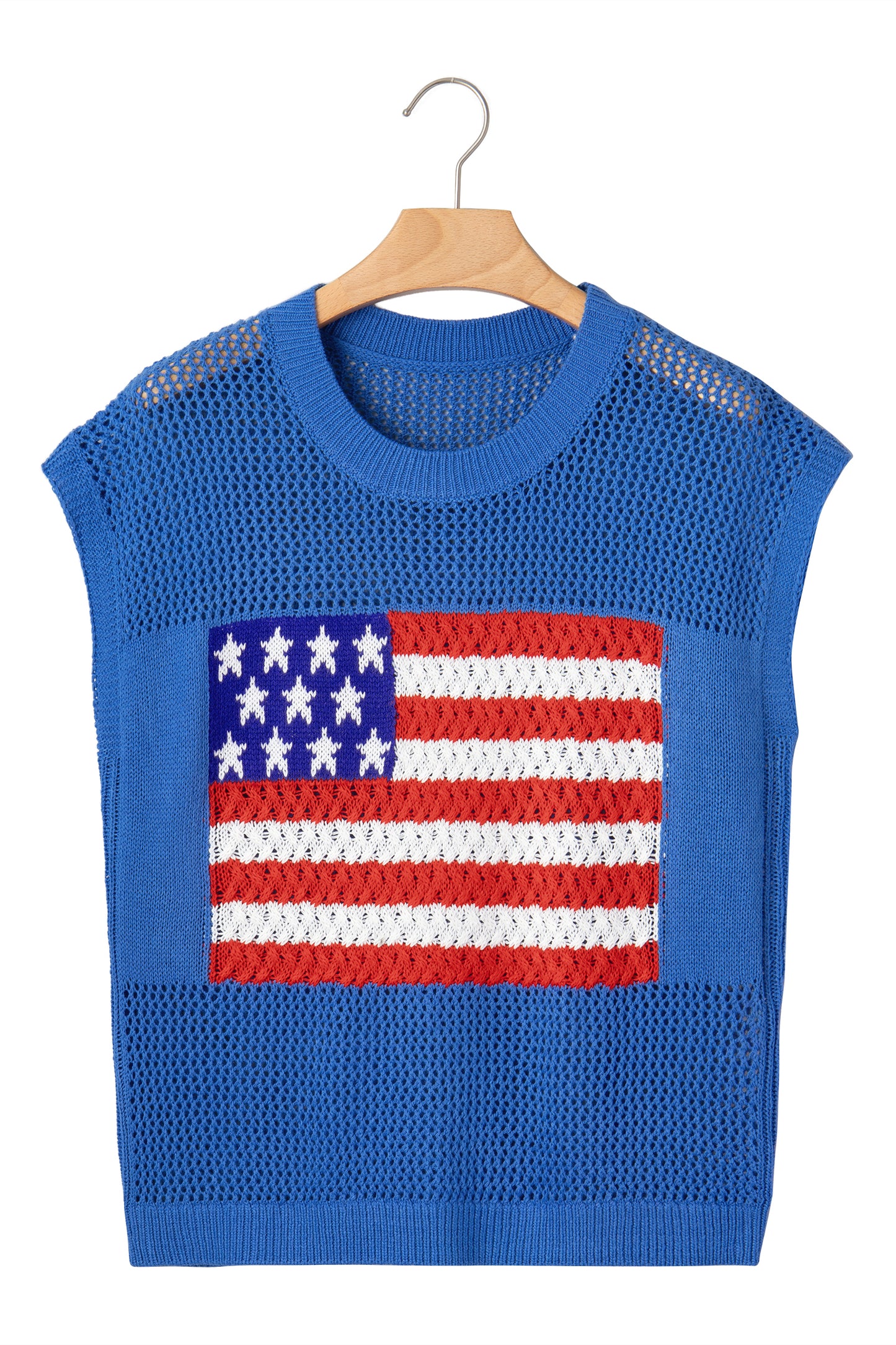 White Flag Graphic Short Sleeve Sweater Top