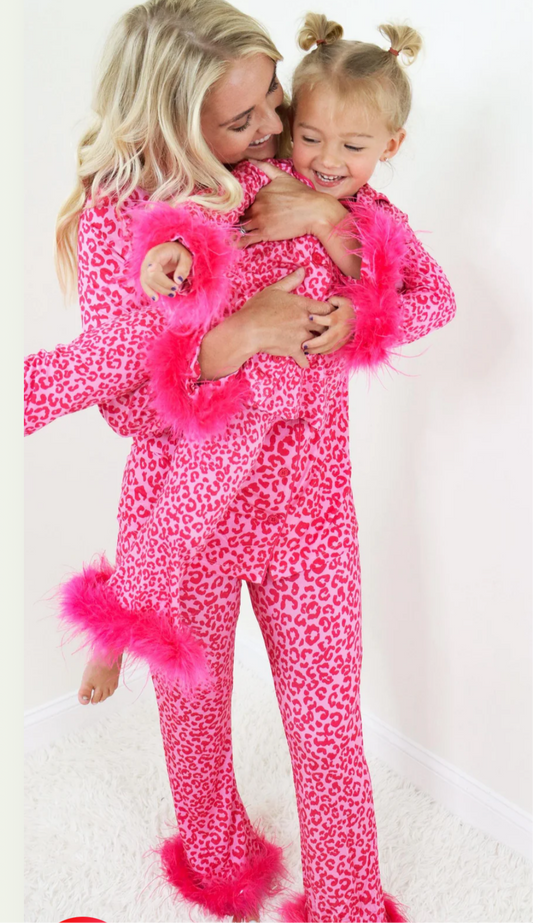 Matching Mommy & Me Leopard Pajama Sets- Kids