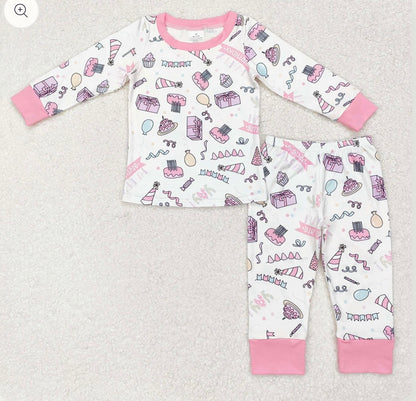 BIRTHDAY Long Sleeve Pajama Pant Sets- 2 Options