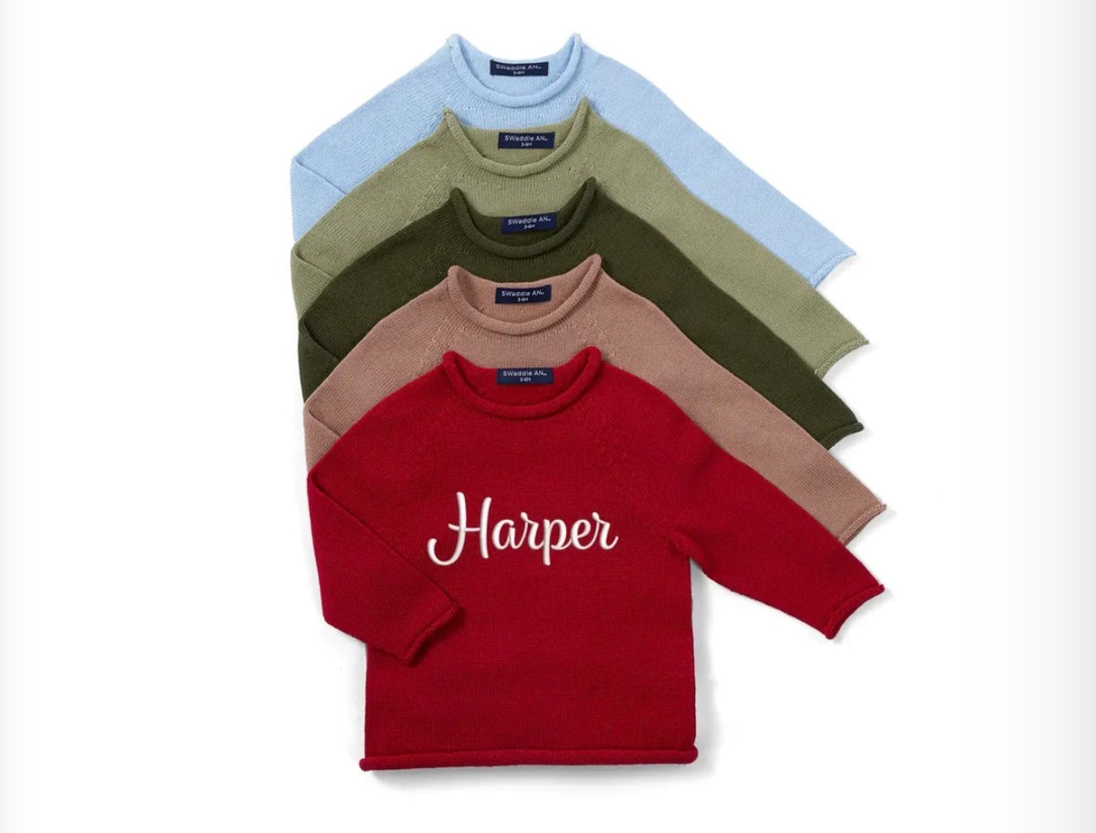 Rollneck Embroidered Sweaters