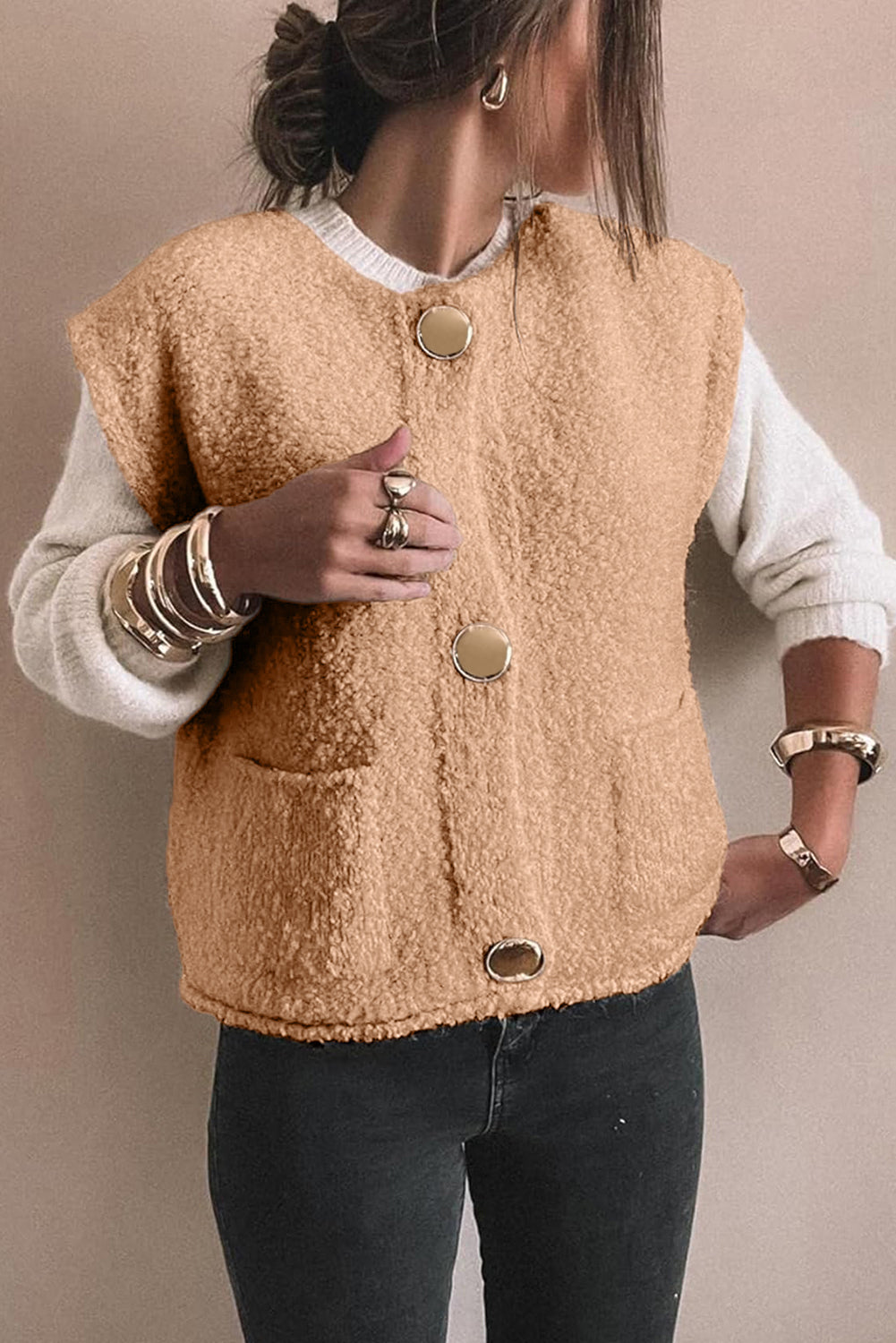 Fuzzy Pocket Vest